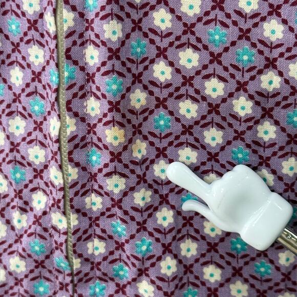 Vintage 70s Purple Ditsy Floral Maxi Dress Prairie Cottage Farmers Daughter S - Picture 5 of 5